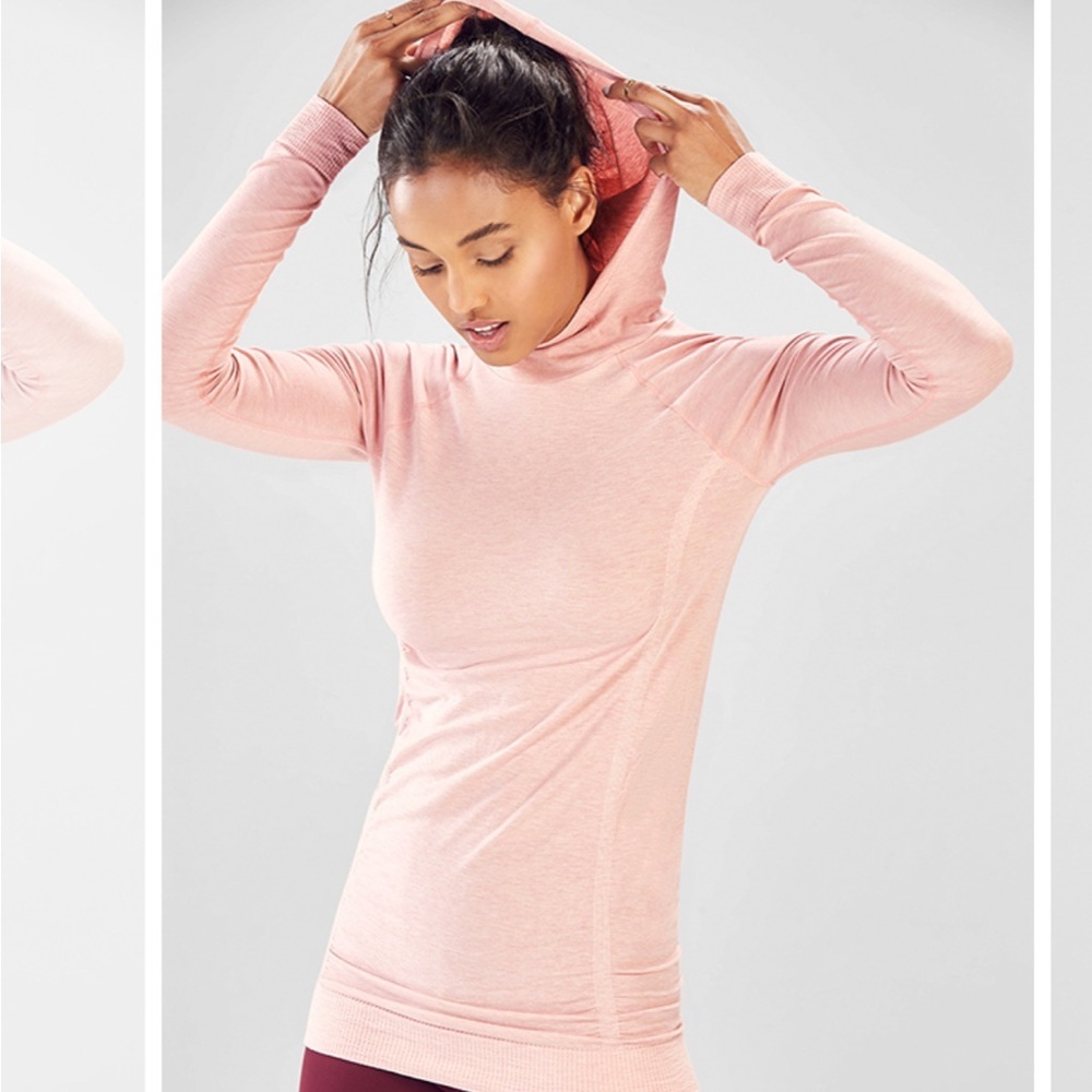 New Fabletics Kathie Seamless Hoodie in Rosebloom Heather in XS